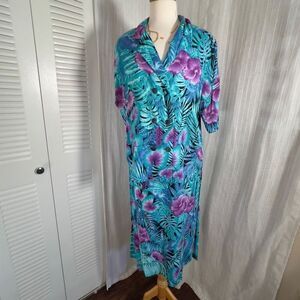 Michele Leslie | Women’s | Skirt Set | L | Vintage 2-piece Tropical Oversized Ca